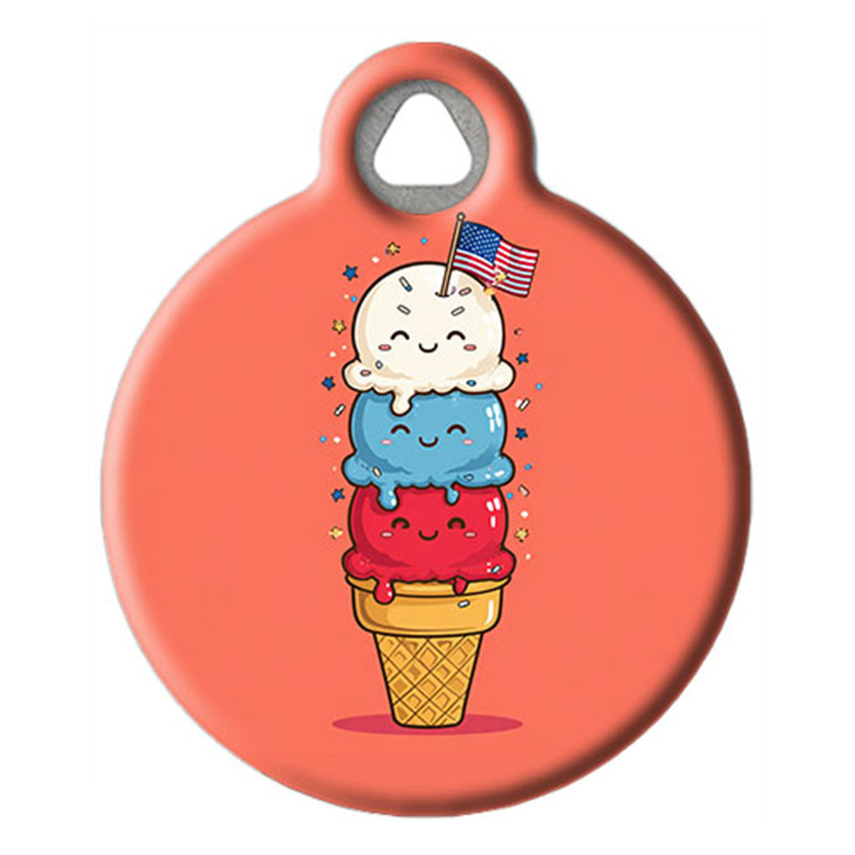 Patriotic Ice Cream Pet ID Tag