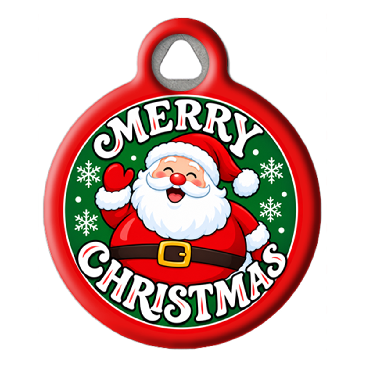 Merry Christmas Holiday Santa Pet ID Tag 