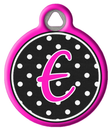 Polka Dot Monogram A-Z Dog Tags for Dogs