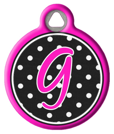 Polka Dot Monogram A-Z Dog Tags for Dogs