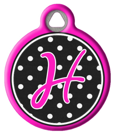 Polka Dot Monogram A-Z Dog Tags for Dogs