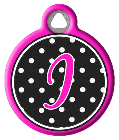 Polka Dot Monogram A-Z Dog Tags for Dogs