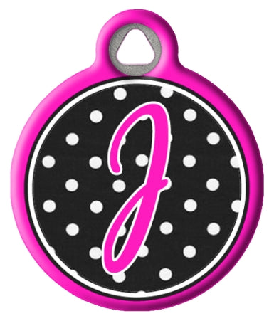 Polka Dot Monogram A-Z Dog Tags for Dogs