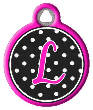 Polka Dot Monogram A-Z Dog Tags for Dogs