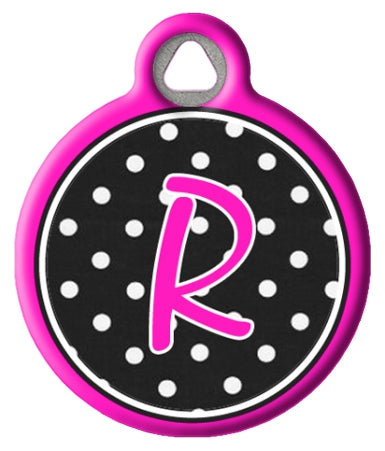 Polka Dot Monogram A-Z Dog Tags for Dogs