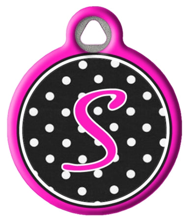 Polka Dot Monogram A-Z Dog Tags for Dogs