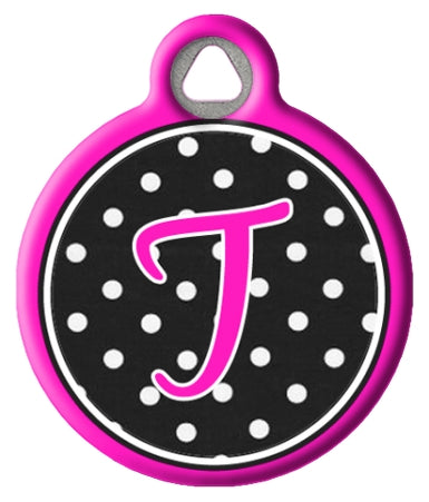 Polka Dot Monogram A-Z Dog Tags for Dogs