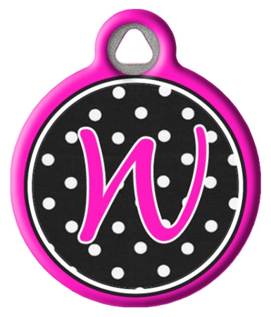 Polka Dot Monogram A-Z Dog Tags for Dogs