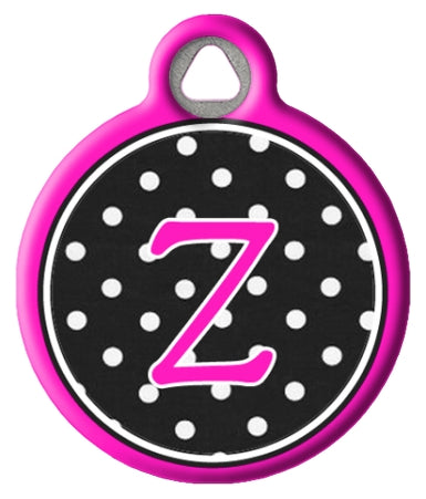 Polka Dot Monogram A-Z Dog Tags for Dogs