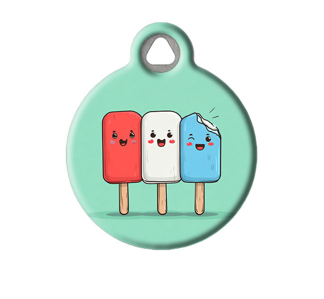 Patriotic Popsicle Pet ID Tag