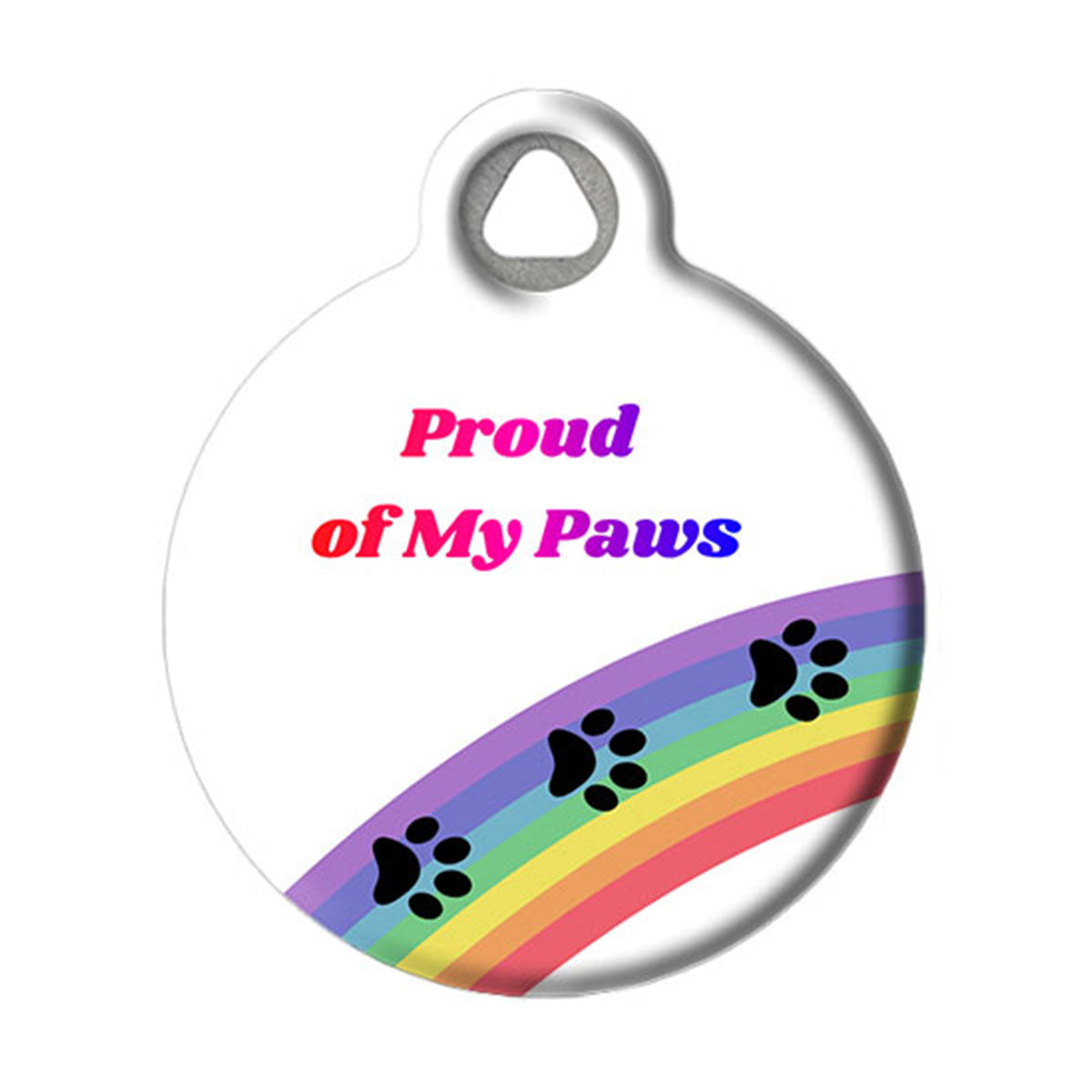 Proud of My Paws Rainbow Pride Pet ID Tag