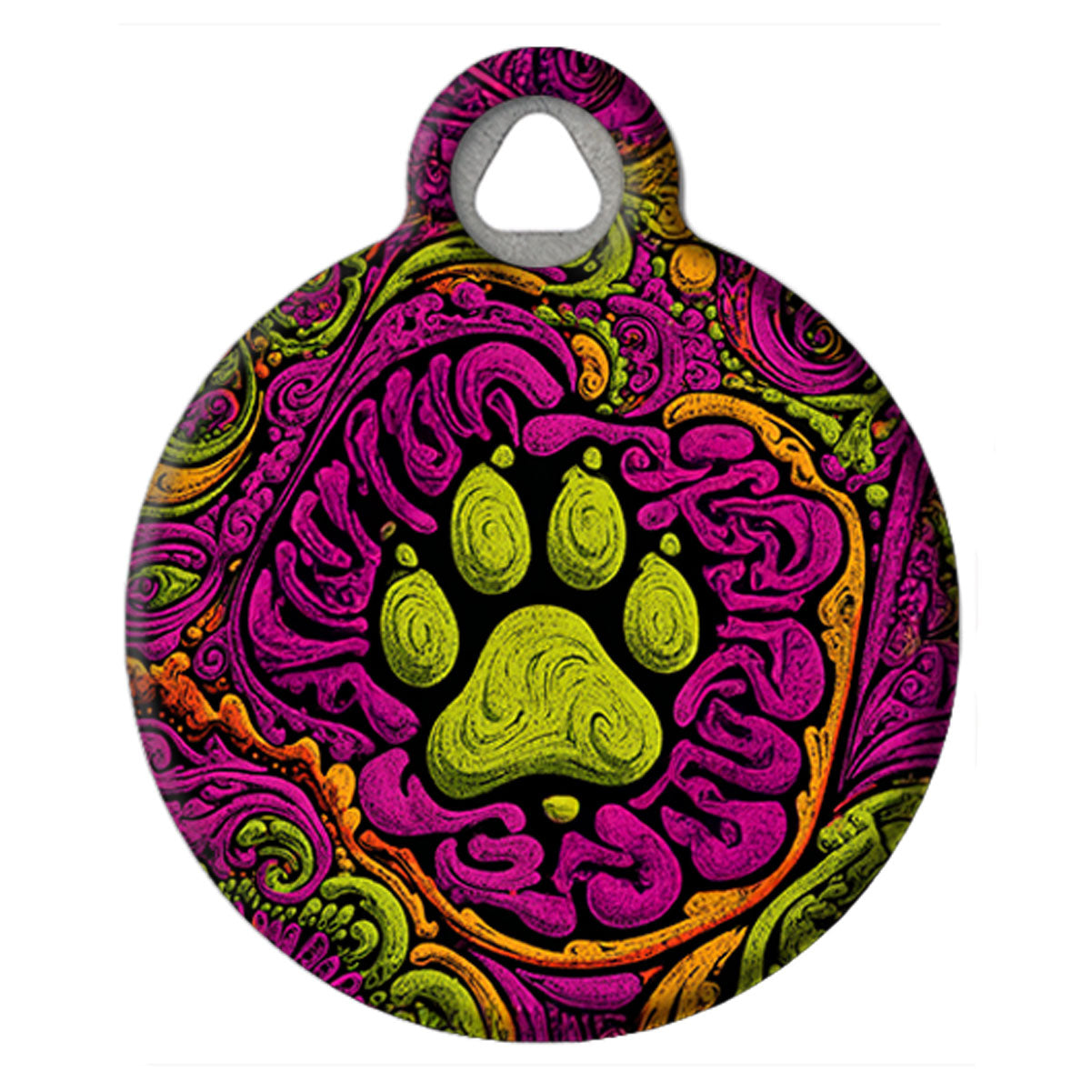 Retro Psychedelic Pet ID Tag