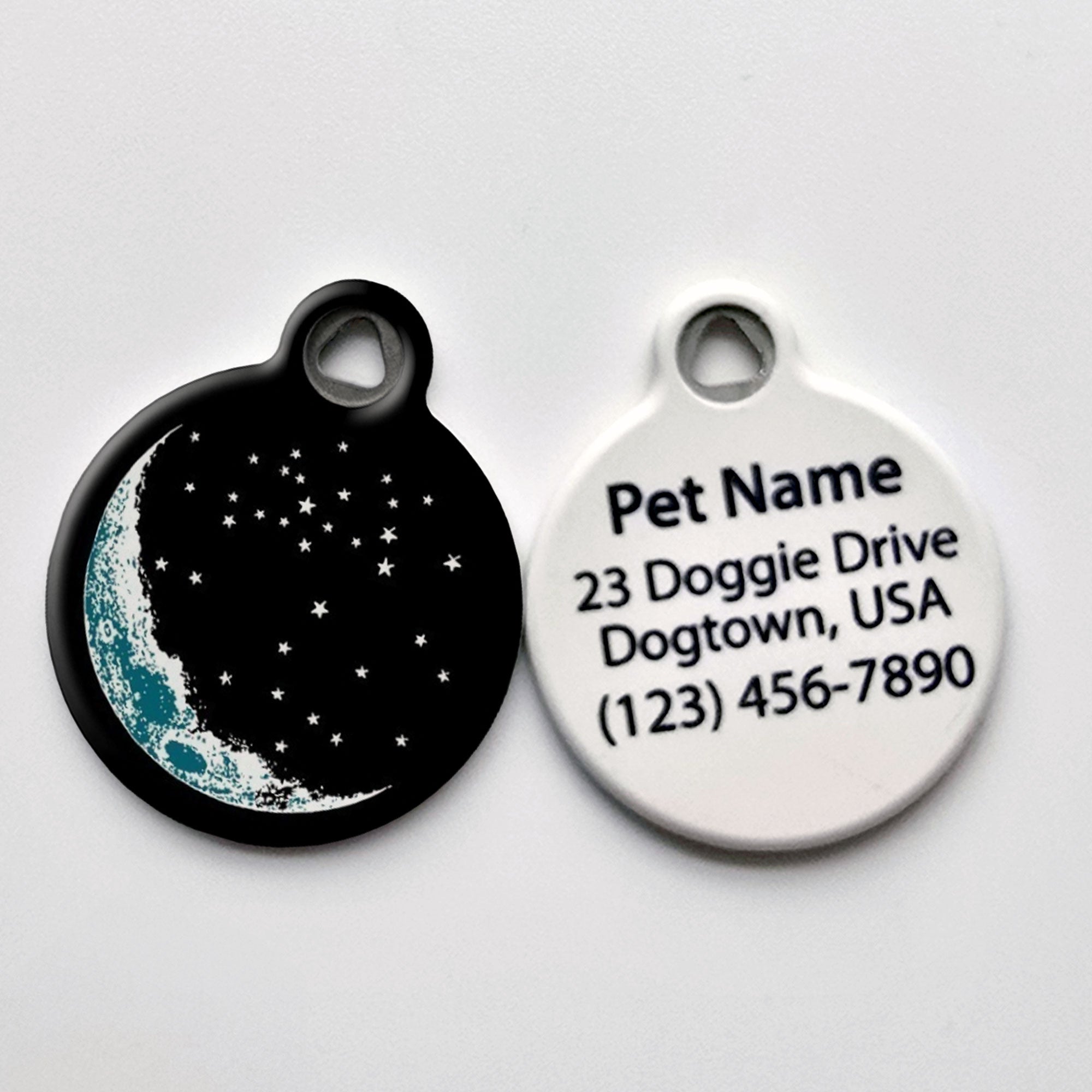 Retro Moon and The Stars Pet ID Tag