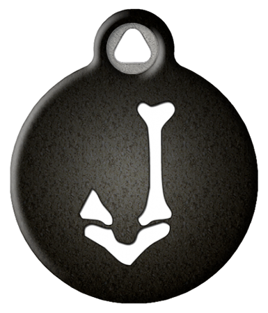 Skeletal Bones Monogram Pet ID Tag