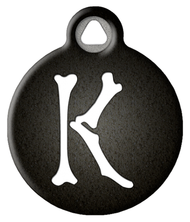 Skeletal Bones Monogram Pet ID Tag