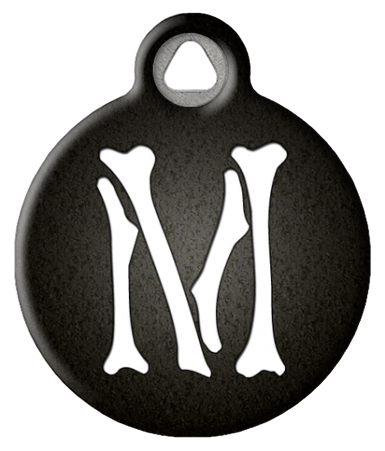 Skeletal Bones Monogram Pet ID Tag