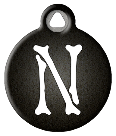 Skeletal Bones Monogram Pet ID Tag