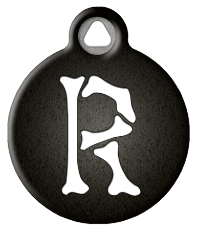 Skeletal Bones Monogram Pet ID Tag