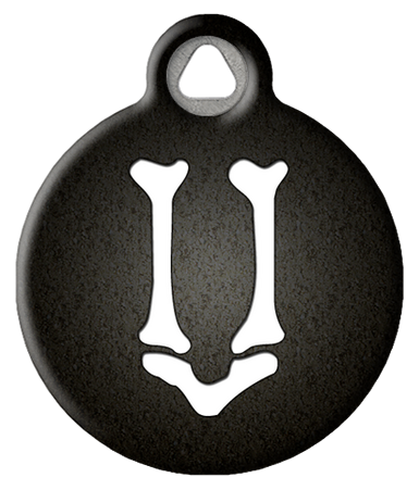 Skeletal Bones Monogram Pet ID Tag