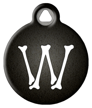 Skeletal Bones Monogram Pet ID Tag