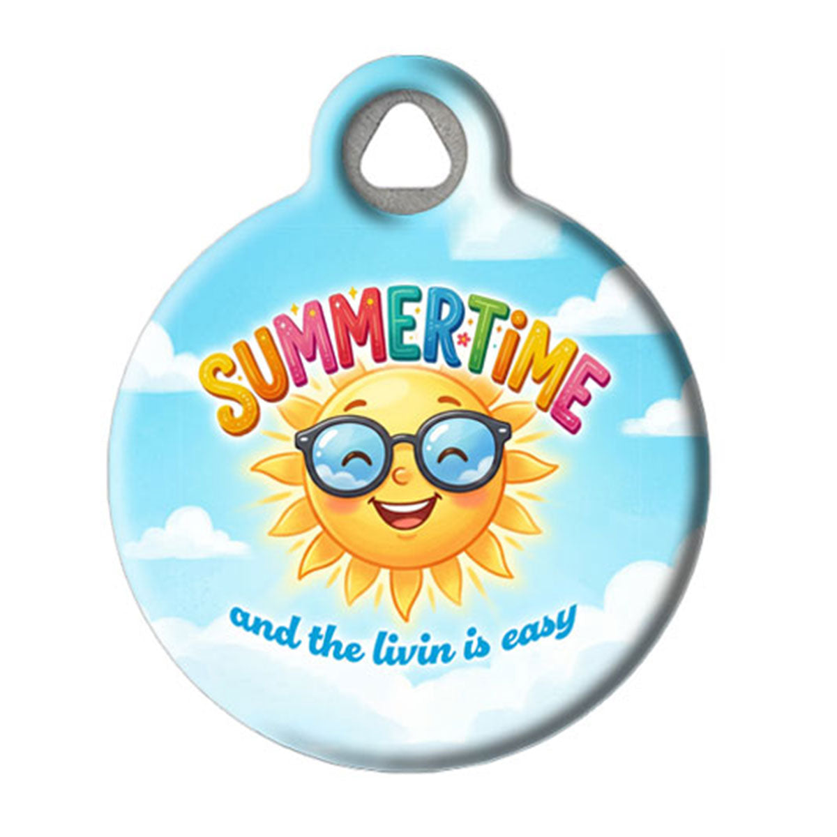 Summertime Living Is Easy Sunshine Pet ID Tag