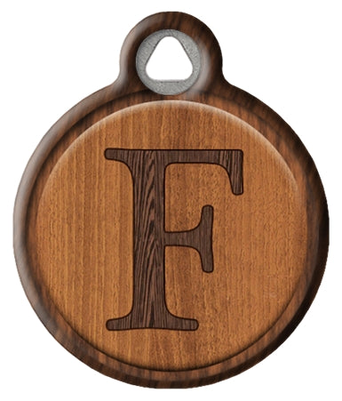 Faux Wood Monogram Pet ID Tag