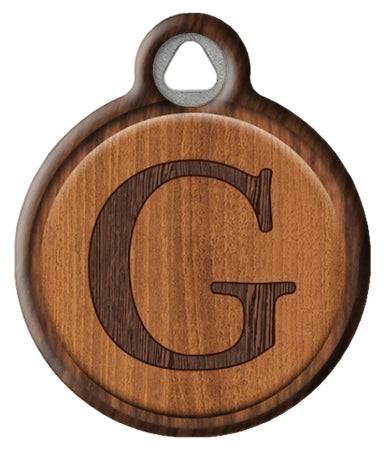 Faux Wood Monogram Pet ID Tag