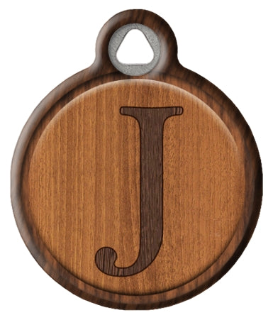 Faux Wood Monogram Pet ID Tag