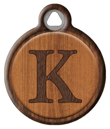 Faux Wood Monogram Pet ID Tag