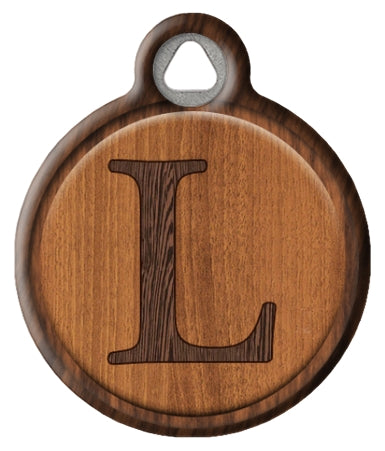 Faux Wood Monogram Pet ID Tag
