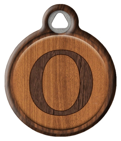 Faux Wood Monogram Pet ID Tag