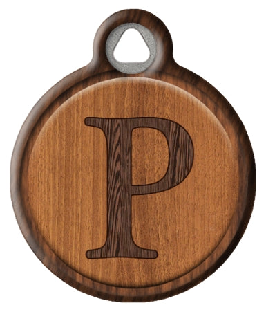 Faux Wood Monogram Pet ID Tag