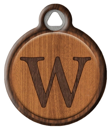 Faux Wood Monogram Pet ID Tag