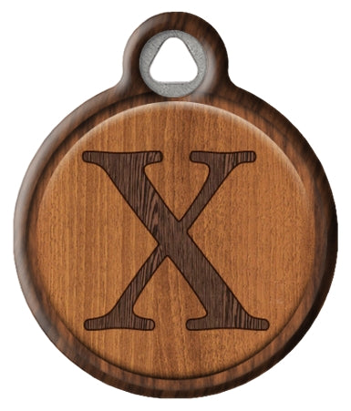 Faux Wood Monogram Pet ID Tag