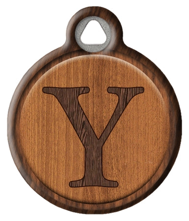 Faux Wood Monogram Pet ID Tag