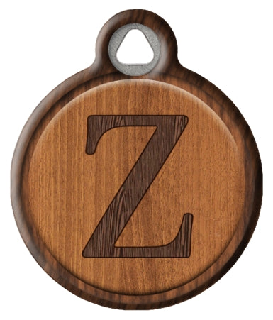 Faux Wood Monogram Pet ID Tag