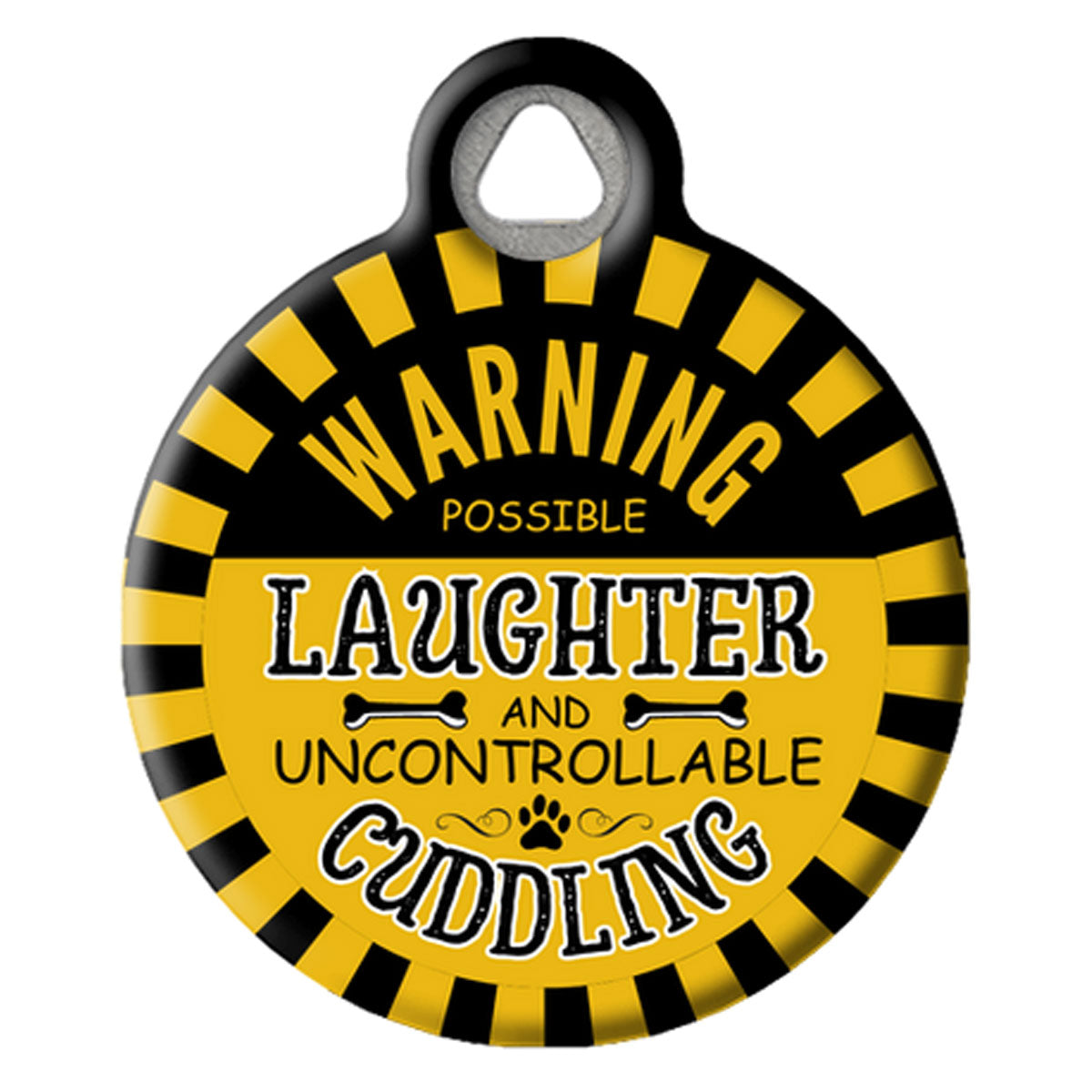 Warning Possible Laughter and Uncontrollable Cuddling Pet ID Tag