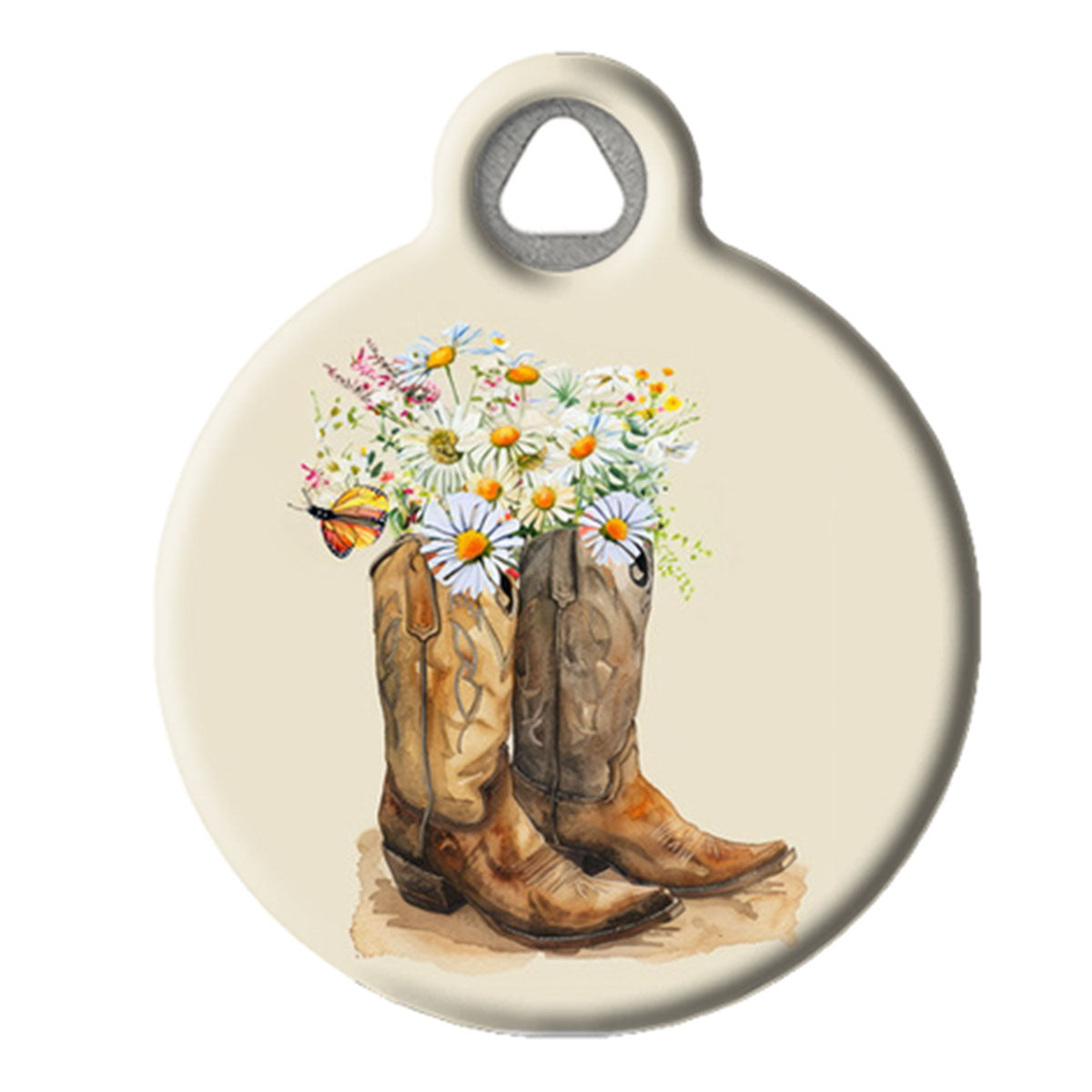Cowboy Boots And Wildflowers Pet ID Tag
