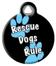 Rescue Dogs Rule Dog ID Tag - Blue