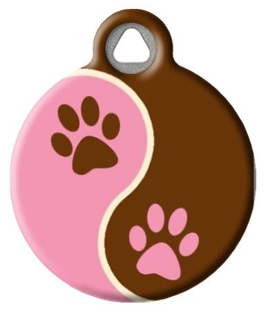 Tickled Pink Lupine Pattern Dog ID Tag